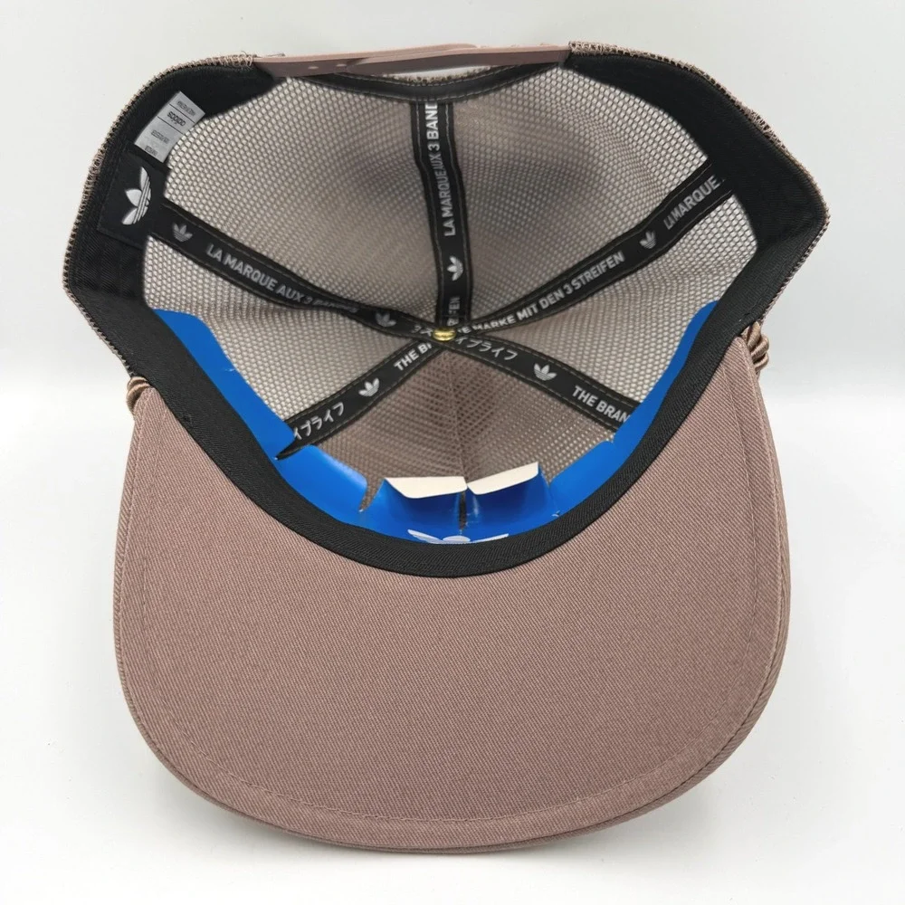 Adidas Originals Trucker Hat Mens OSFA Trace Brown Major Mesh Laurel Rope Cap - Picture 8 of 10